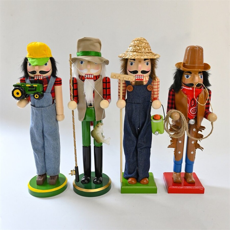 Nutcracker Figurine - Houten Notenkraker Soldaten Bestuurder Visser Cowboy