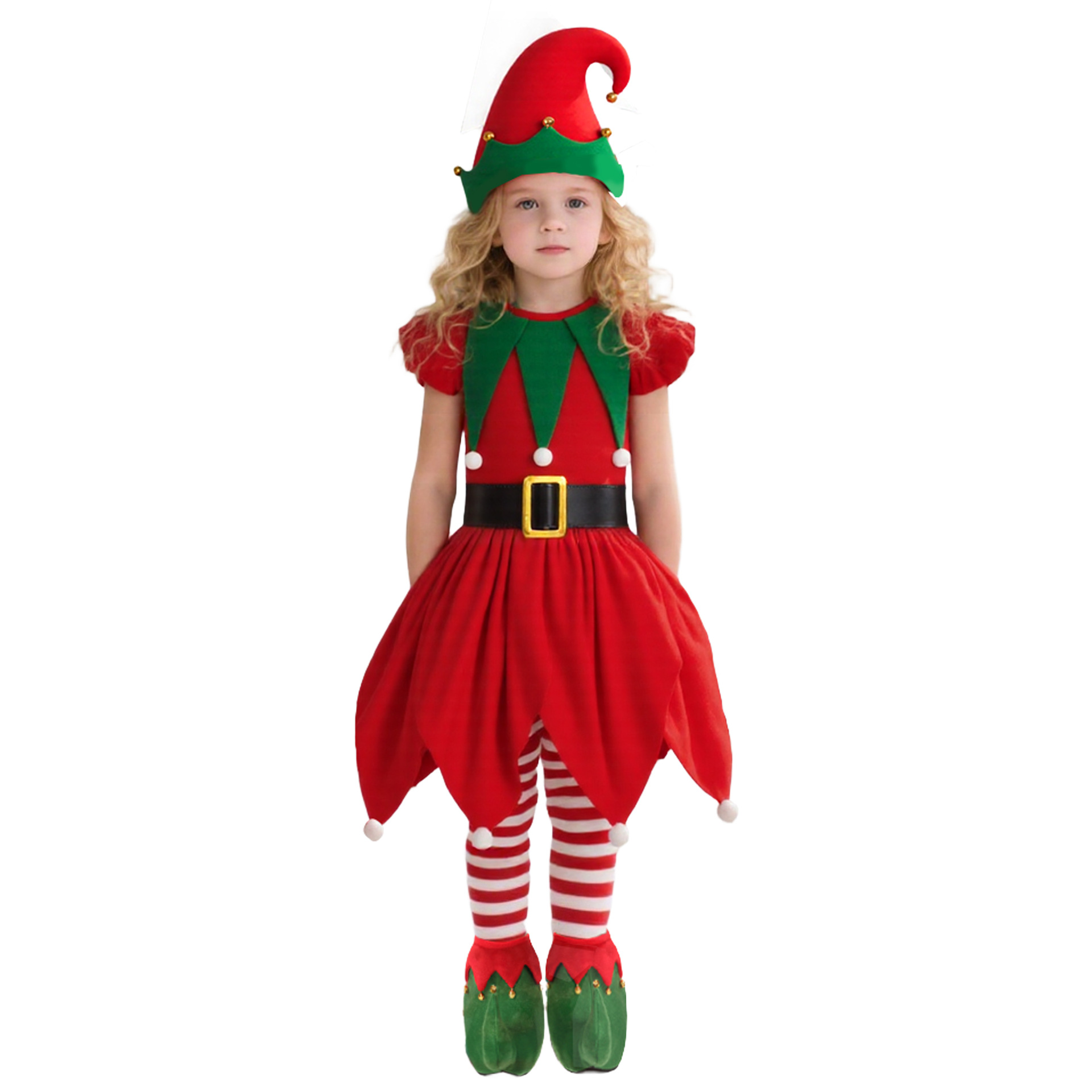 Elf Costume Christmas - Meisjes Kerst Groene Elf Kostuums Kerstman