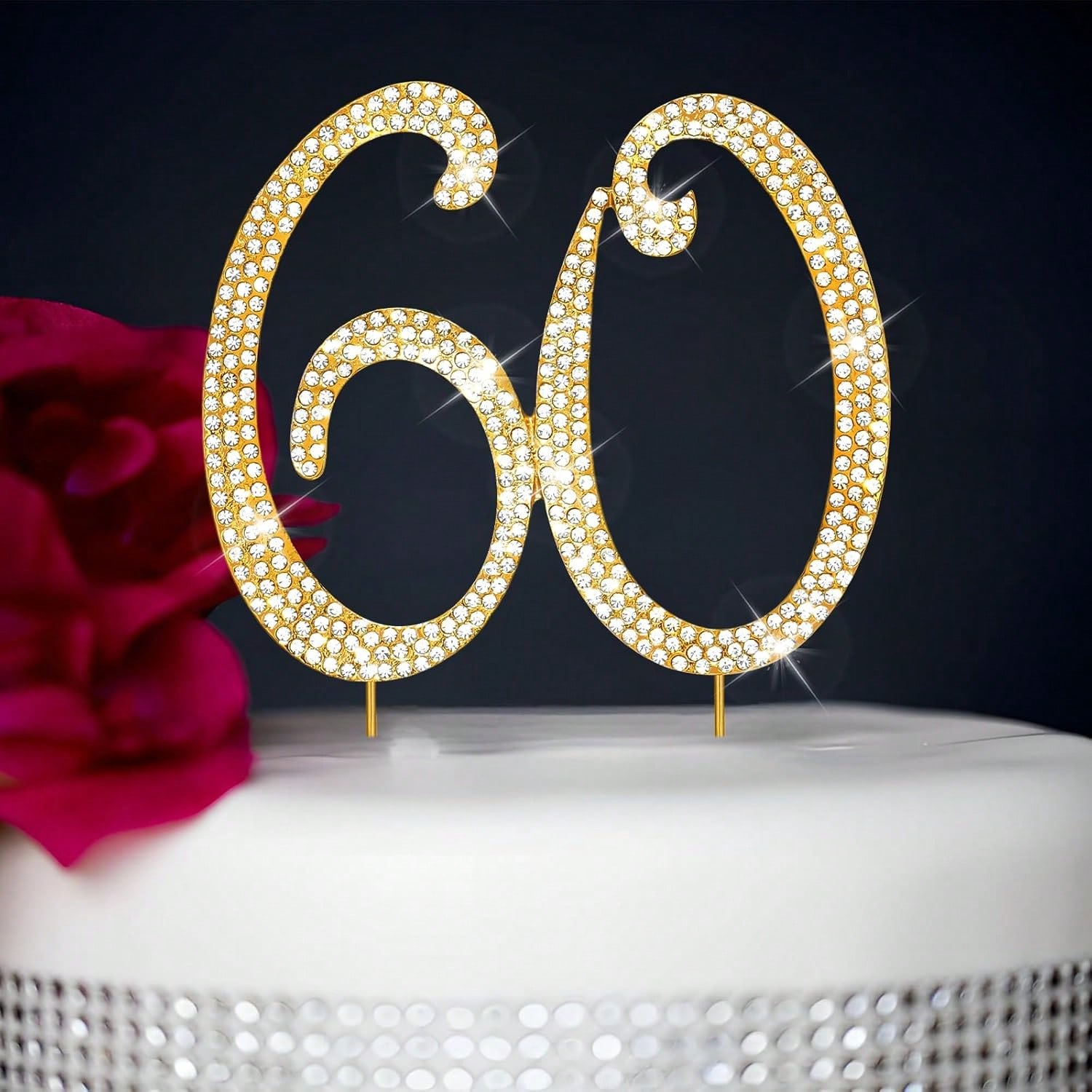 Holiday Candle Set - Grote gouden strass-nummer taarttopper (1 stuk)-0/1/3-9