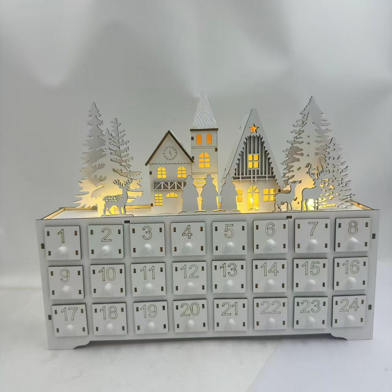 24-delige houten adventskalend - Advent Calendar Gift recensie en prijs